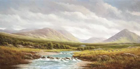 THE MAAMTURKS CONNEMARA by Gerry Marjoram, oil on canvas, sold Nov 2010