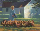 John Skelton, FEEDING THE HENS, DONEGAL HOMESTEAD
