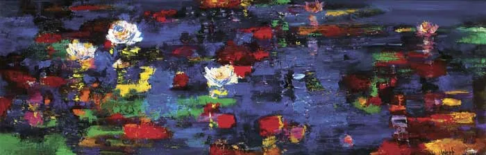 EVENING LAKE by Kenneth Webb, oil on canvas, sold Nov 2010