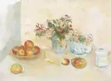 Stella Steyn, STILL LIFE OF MIXED ROSES WITH APPLES