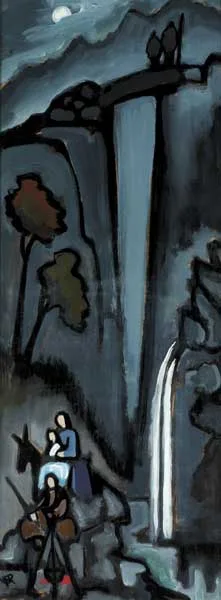 FLIGHT INTO EGYPT by Markey Robinson, oil on board, sold Nov 2010