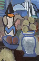 Markey Robinson, STILL LIFE WITH FRUIT AND FLOWERS BY A WINDOW