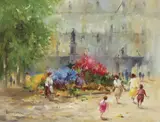 Elizabeth Brophy, AT THE FLOWER MARKET