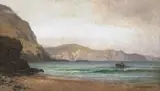 Alexander Williams, VIEW OF ACHILL ISLAND AND FISHERMAN and GRACE O'MALLEY'S CASTLE, ACHILL ISLAND, COUNTY MAYO (A PAIR)