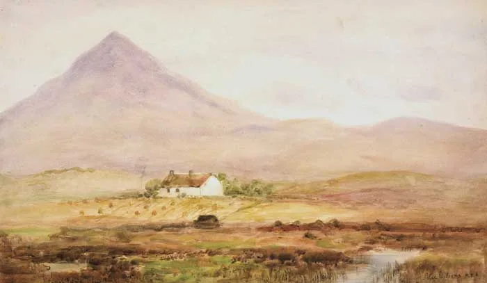 CROAGH PATRICK, CLEW BAY by Alexander Williams, watercolour over pencil, sold Oct 2010
