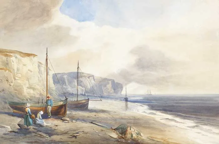 WAITING FOR THE CATCH by Edwin Hayes, 1879, watercolour, sold Oct 2010