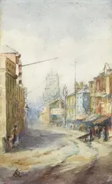 Lilian Lucy Davidson, STREET SCENE WITH VIEW OF CLOCK TOWER