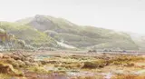 Henry Albert Hartland, LANDSCAPE WITH COTTAGE AND TURF STACKS