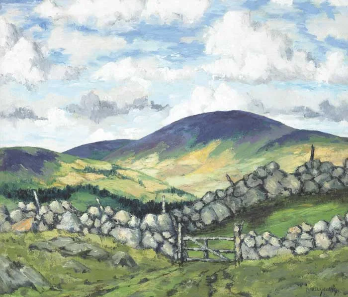THE LITTLE FIELD by Mabel Young, oil on canvas laid on board, sold Oct 2010