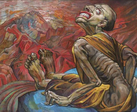 HINDU ASCETIC by Mary Swanzy, 1942, oil on canvas, sold Oct 2010
