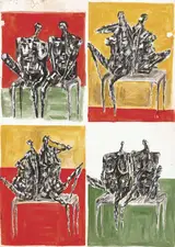John Behan, SEATED FEMALE NUDES, IN FOUR QUADRANTS