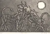 John Behan, BULL FIGHT, 1978, STILL LIFE WITH BOTTLES, 1967 and SEATED FIGURE