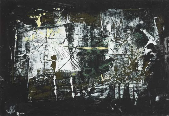 THE PREVIOUS TENANTS by John Kingerlee, 2000, oil on card, sold Oct 2010