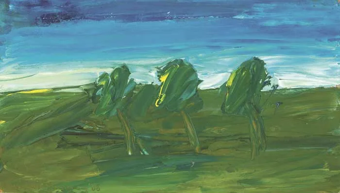 BOGLAND TREES by Seán McSweeney, 1988, oil on board, sold Oct 2010