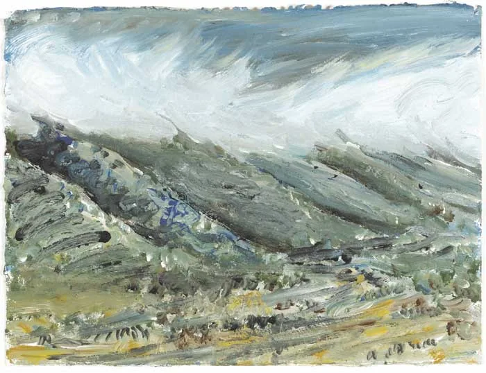 WINTER LANDSCAPE by Eithne Jordan, 1995, oil on paper, offered Oct 2010