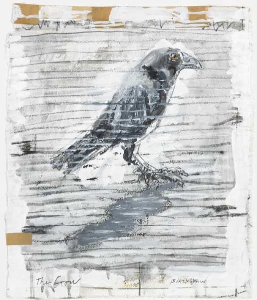 THE CROW by Basil Blackshaw, oil with pastel on paper, offered Oct 2010
