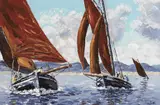 Ivan Sutton, GALWAY HOOKERS ON PORT TACK IN ROUNDSTONE BAY, COUNTY GALWAY