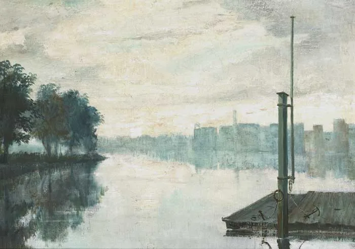 Sidney Smith, RIVERSIDE SCENE, c.1958, oil on canvas