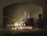 Stuart Morle, STILL LIFE WITH SALMON AND GARLIC