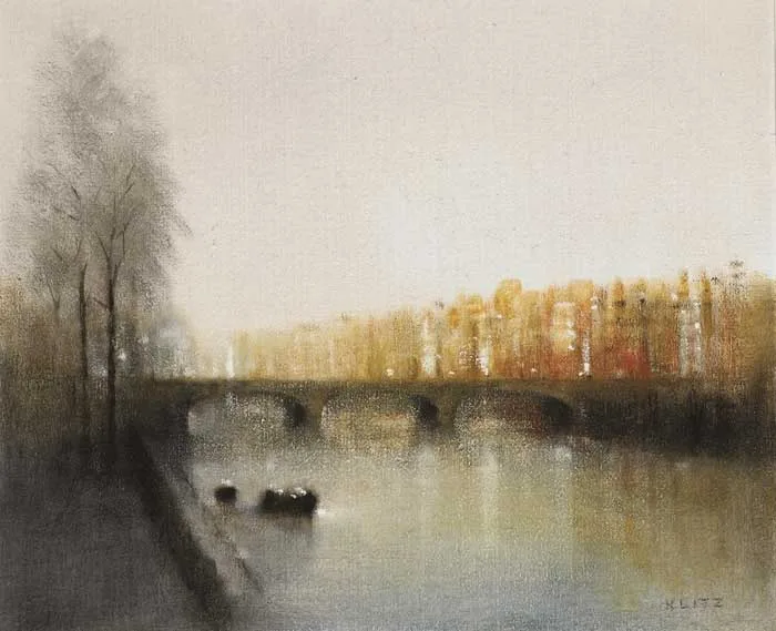 THE LIFFEY, DUBLIN by Anthony Robert Klitz, oil on canvas, sold Oct 2010
