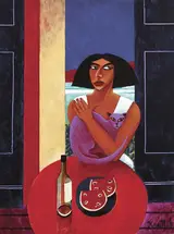Graham Knuttel, LADY WITH A LILAC CAT