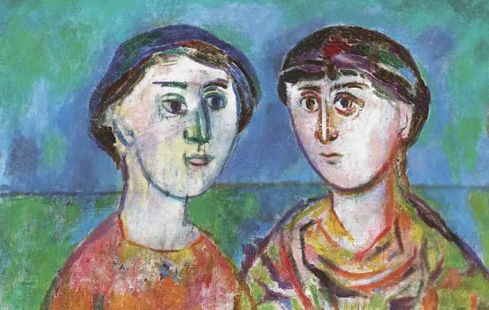 DOUBLE PORTRAIT by Stella Steyn, oil on canvas, sold Oct 2010