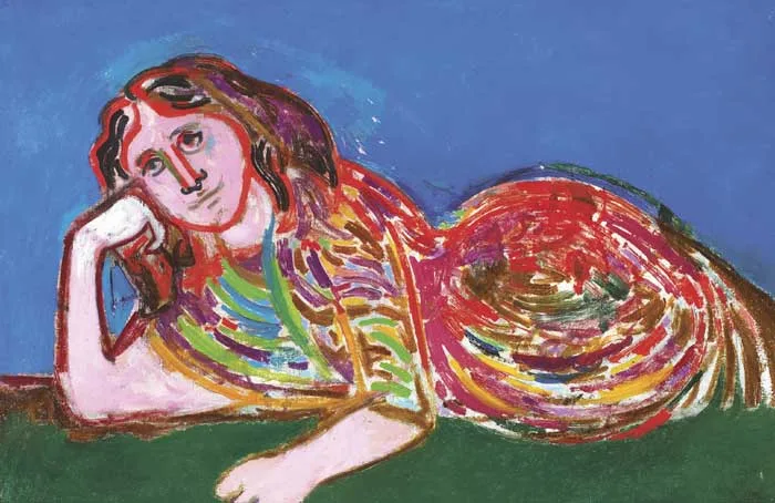 RECLINING FIGURE by Stella Steyn, 1950, oil on canvas, offered Oct 2010