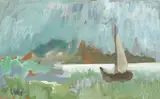 Markey Robinson, SAILBOAT IN A LAKE