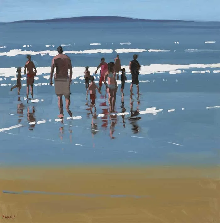ON INCH BEACH, COUNTY KERRY by John Morris, oil on board, sold Oct 2010
