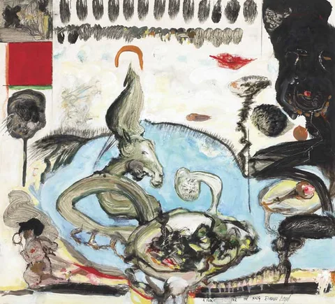 Diarmuid Boyd, A FEAST FOR THE KING, oil and gouache over pencil on paper