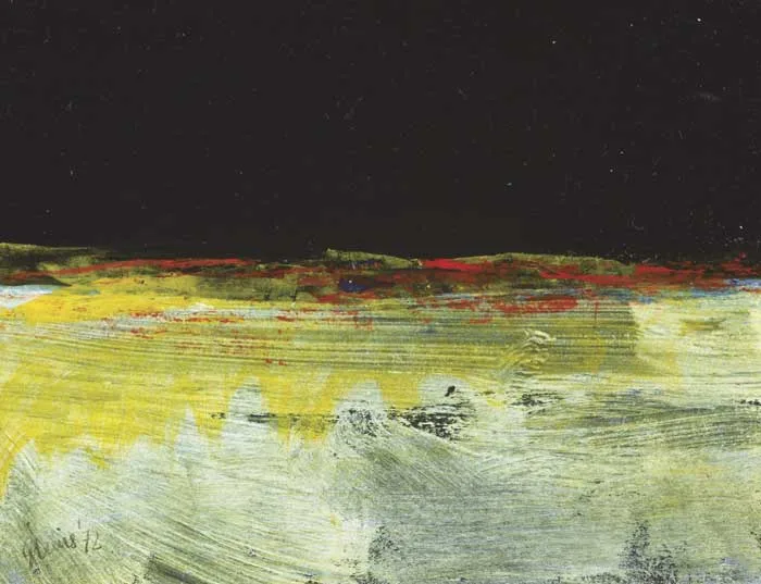 NIGHT ON THE BURREN (DIPTYCH) by Gerald Davis, 1972, oil on board, sold Oct 2010