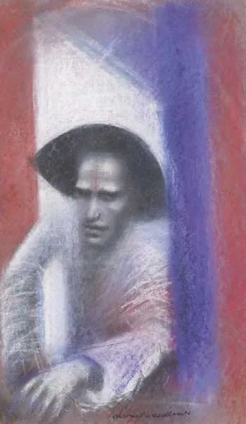 MAN IN A MONTERA by Donal O'Sullivan, pastel, offered Oct 2010