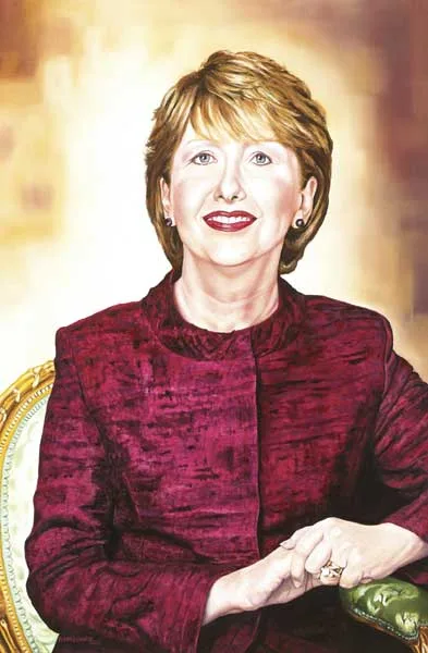 PRESIDENT MARY McALEESE by Anna Kennedy, oil on canvas, offered Oct 2010