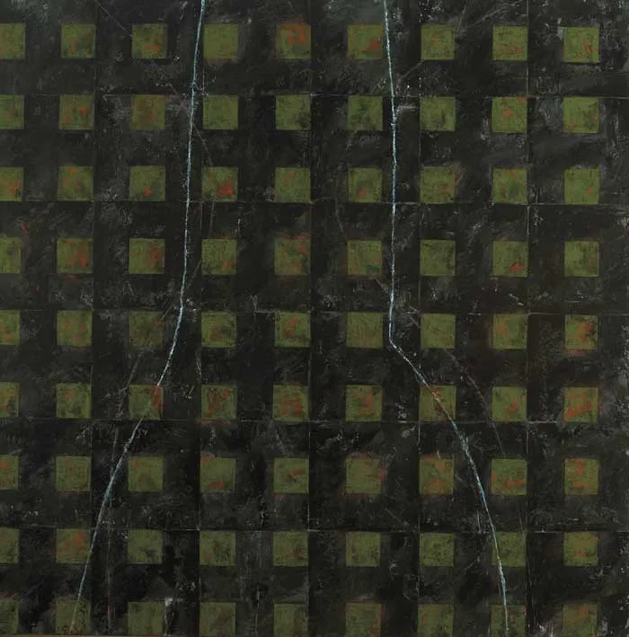 Charles Tyrrell, SHADOW LINES VI, 1998, oil on canvas laid on board