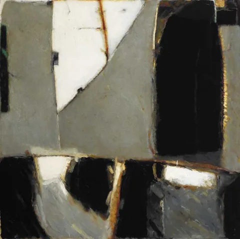 John Shinnors, WHITE KITE, SCARECROW AND CATTLE, 1998, oil on canvas