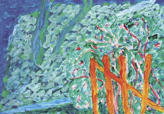 RED GATE by William Crozier, 1986, oil on paper, sold May 2010