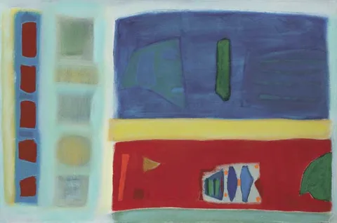 NORTH PATIO, BAHAMAS by Tony O'Malley, 1979, oil on board, sold May 2010