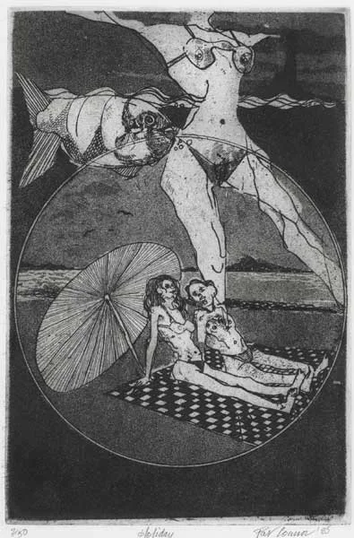 Pat Connor, HOLIDAY, 1985, etching (no. 2 from an edition of 50)