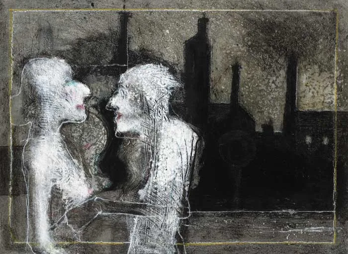 Pat Connor, URBAN FOREST, oil with pastel and pencil on paper