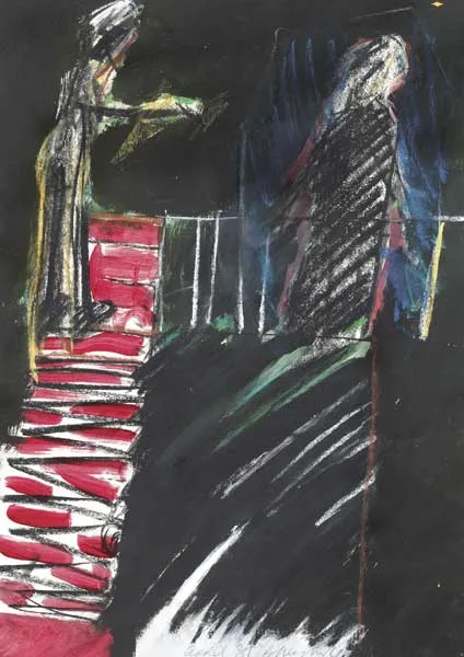 APRIL '81 by Brian Maguire, oil on pastel on paper, sold May 2010
