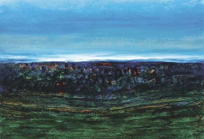 LANDSCAPE by Maurice Desmond, 1997, acrylic on board, sold May 2010
