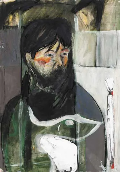 TERRY, DUBLIN PAINTER, 1983/1984 by Brian Maguire, oil with pastel over pencil on paper, sold May 2010