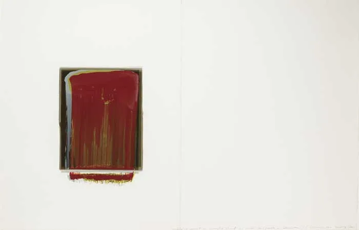 UNTITLED (RED) 2007 by Ciarán Lennon, acrylic on acrylic sheet on wire copper mesh on aluminium on paper, sold May 2010