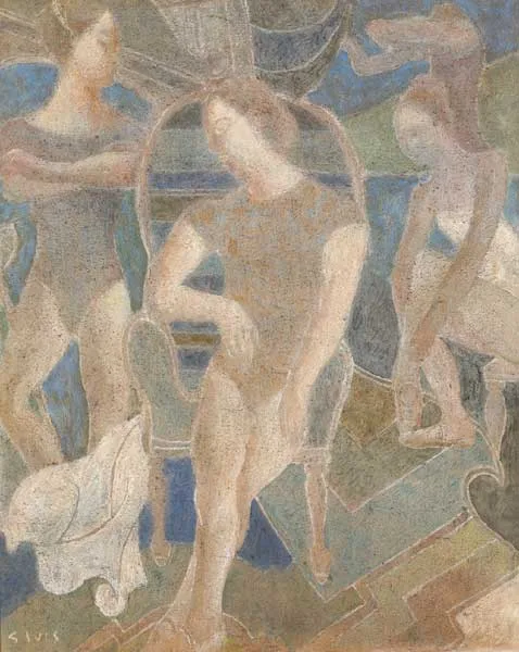 THREE DANCERS by Piet Sluis, oil on board, sold May 2010