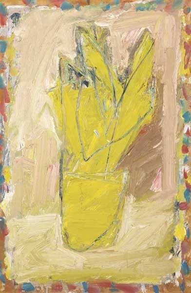 YELLOW LEAVES by Basil Blackshaw, oil on board, sold May 2010