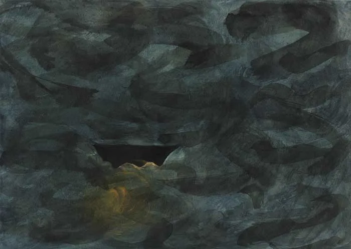 ISLAND SERIES by Michael Mulcahy, 1998, gouache with oil pastel on paper, sold May 2010