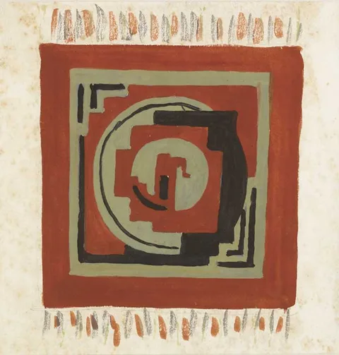 RUG DESIGN by Mainie Jellett, gouache, sold May 2010