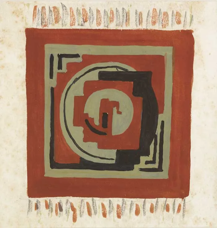 RUG DESIGN by Mainie Jellett, gouache, sold May 2010