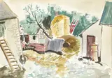 Gerard Dillon, FARMYARD WITH HAYRICK