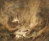 Edwin Hayes, FOREST GLADE WITH WATERFALL